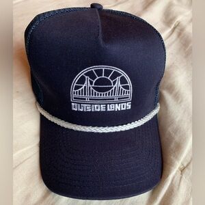 Black Trucker Hat with White Embroidery